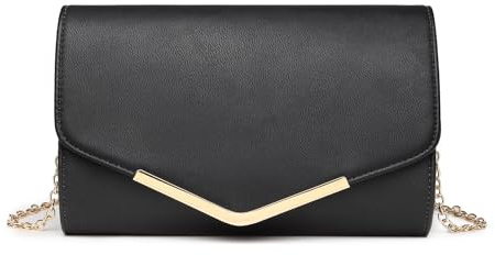 Miss Lulu Damen Clutch Elegante Umschlag Abendtasche mit Kette Hochwertige Handtasche für Hochzeit Party und Abschlussball