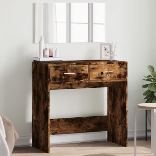 Xichuzi Schminktisch mit Spiegel Räuchereiche 80x39x80 cm, Schminken Tisch, Frisiertisch, Kosmetiktisch, Schminkkommode, Schmink Tisch, Make Up Tisch - 840706