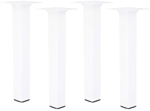 MS Beschläge Möbelfuss Weiss Eckig 25x25mm Möbelbein Tischbein Einzeln oder 4er Set Möbelstempel Couchfuss Möbelstütze (4, 250mm)
