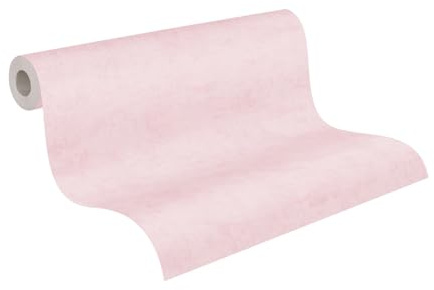 A.S. Création Papier peint pour chambre d'enfant Lilly & Luis - Papier peint intissé résistant uni - 10,05 m x 0,53 m - Rose - Fabriqué en Allemagne - 771784