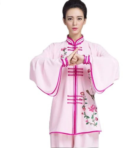 SUNMME Damen Tai Chi Uniform Stickerei Retro Traditioneller Anzug Kleidung Tang Kampfsportbekleidung D-XL (B XS)