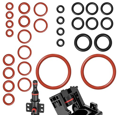 30-teiliges O-Ring Dichtungsset für Philips Kaffeevollautomat – Silikon Ersatzteile für Brühgruppe, Supportventil, Dampfventil & Auslaufventil. (30)