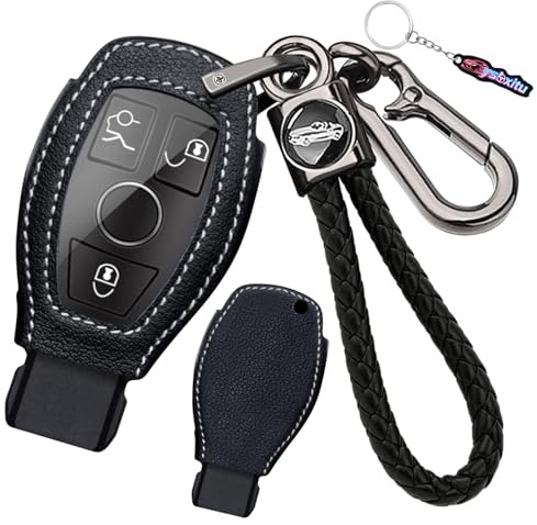 Ysbxitu Schlüsselhülle für Mercedes Schutzhülle Etui Metall Zubehör kompatibel mit Mercedes-Benz A B C E R S G M V Klasse CLA CLS GLA GLC GLE GL SL AMG W204 W245 W246 Autoschlüssel Tasche Abdeckung