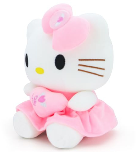 COAQAC Kawaii 7.8-inch Heart Pillow Plush - Soft Cartoon Plush Toy ，Gift for Girls Boys Birthday and Parties (Pink)