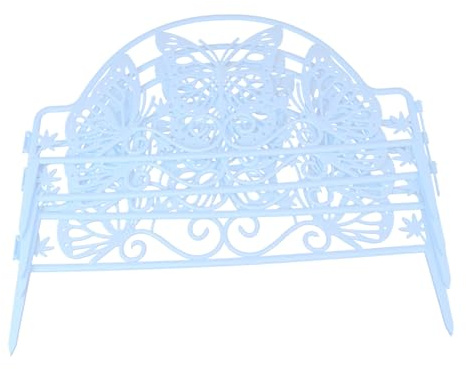 WEKADRIN Clôture de Jardin en Plastique 4 Pièces Blanche pour Bordure Extérieure, Décoration de Pelouse et Patio, Clôture de Délimitation Solide et Réutilisable, Ambiance Champêtre