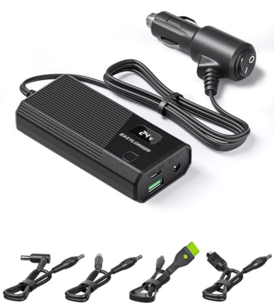 EASYLONGER Zigarettenanzünder für CPAP DC 12/24V Konverter Auto Ladegerät | für CPAP Gerät, mit 4 DC CPAP Kabel für ResMed AirSense 10/ AirSense 11/ S9/ AirMini/AirCurve 10/ Philips Dreamstation