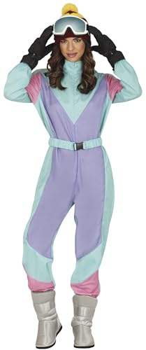 FIESTAS GUIRCA | 80er Skianzug - Retro Overall - 80er Jahre Kostüme und Sportkostüme für Halloween, Karneval und Kostümpartys - Ideal für Erwachsene Frauen - Blau
