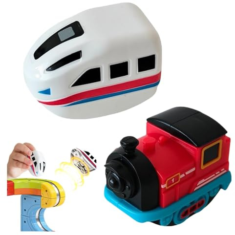2 Pack Replacement Electric Train Cars, USB Rechargeable Add-On for Electric Train Set Tracks, Electri-c Trai-n Set Flexible Race Track, Cannot Operate Alone,Tracks & Cable Not Included