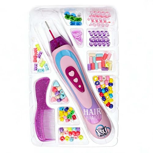 Geschenk Mädchen 6-10 Jahre, Kinder Spielzeug ab 5-12 Jahre, Haarflechtmaschine für Mädchen, DIY Haarschmuck Set, Haarperlen Flechthilfe, Haardekorations Set, Geburtstagsgeschenk für Mädchen 6-9 Jahre