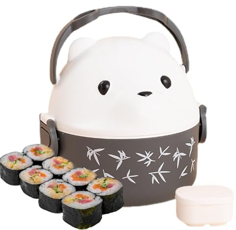 Contenitori portapranzo per bambini - scatola per il pranzo isolata a forma di orso,Borsa isolante per manico per il trasporto di sicurezza per microonde, borsa riutilizzabile per pranzo con manico