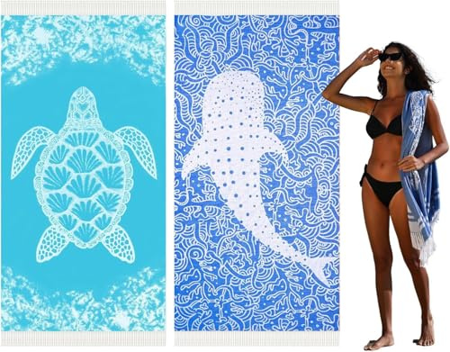 Strandtuch Strandhandtuch Strandtücher Hamamtuch xxl Beach Towel Groß | Damen Herren Strandlaken Hammam Tuch Strand Zubehör Strandhandtücher Strandzubehör Sauna Outdoor Reise 200x90