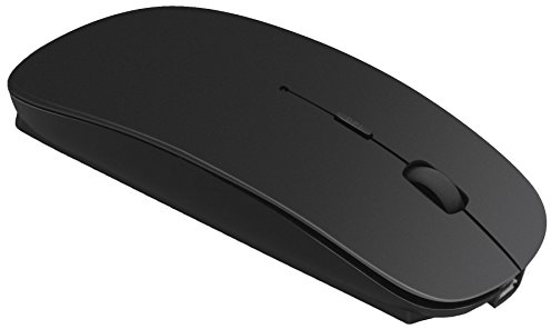 Azmall Tsmine Slim Rechargeable Bluetooth Mouse Cordless Rechargeable Wireless Optical Mouse for Computer,Macbook,Notebook,PC,Laptop,Mac/Windows/Android Tablet,iPhone,iPad - Black