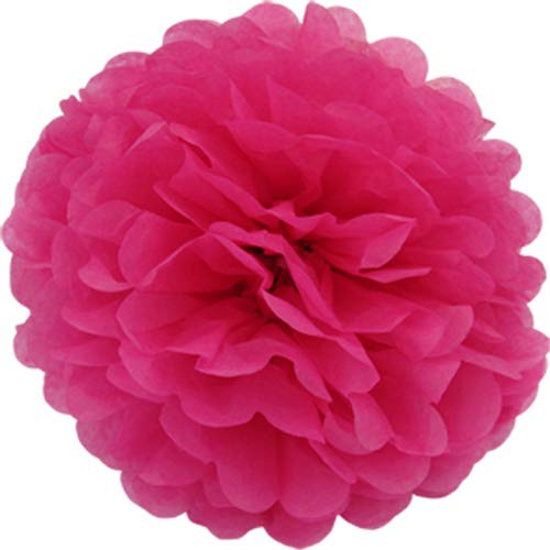 10 papper Pompons 35 cm NYA // PomPoms kam boll sidenpapper pom pom Deko hängande rumsdekor blommor pompon Fuchsia / Magenta 183d