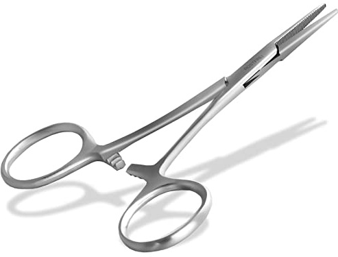 Feine Haken Lösezange Hakenlöser Zange Sperre Angeln Klemme Gerade 10,5 cm | Extra klein mit schlankem Maul zum präzisen Entfernen von Angelhaken