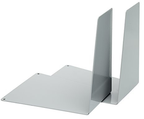 Alco-Albert 4304-29 - Buchstützen Metall, 120x140x145 mm, keilförmig, 1 Paar, grau