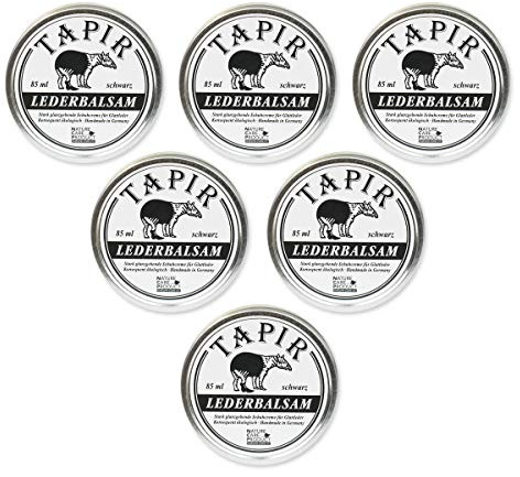 TAPIR - Lederbalsam schwarz in Weißblechdose - 85 ml - 6er Pack