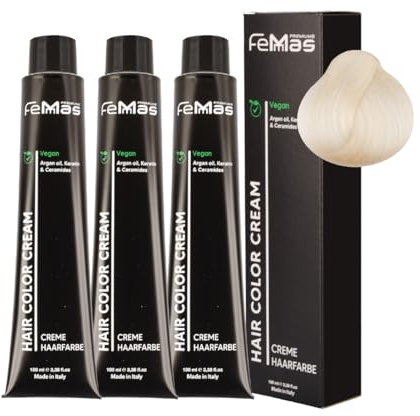FemMas Haarfarbe Superaufheller 3x Ultra Natural 900 S I Creme Haarfarbe zur Aufhellung um bis zu 5 Tonstufen I Dauerhafte Haarfärbung für strahlende, haltbare Farbergebnisse I 100 ml