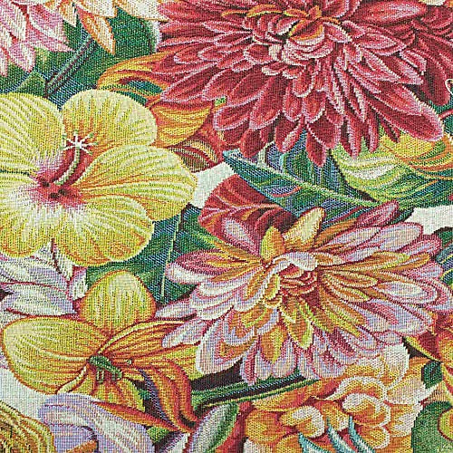 Kt KILOtela - Polsterstoff, Möbelstoff, Jacquard Gobelin, Dekostoff, Modische Accessoires, Tischdecke, Vorhang, oder Dekoartikel, Meterware ab 50 cm, Tropical Bunt