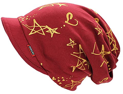 dy_mode Damen Schirmmütze Beanie Mütze mit Schirm Kappe - BM118 (BM136-Rot)