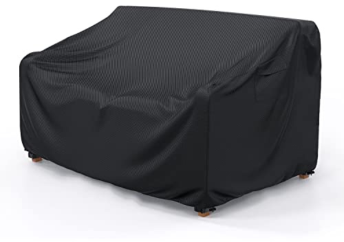 Mrrihand 2-Seater Outdoor Patio Sofa Cover Waterproof 60W×34D×30H Black