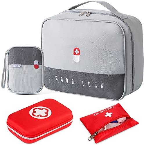 JOYBOY 4pcs Kit di Pronto Soccorso, Borsa Impermeabile, Alta capacità, Porta Medicine da Viaggio, Mini Scatola di Sopravvivenza per Casa, Ufficio, Esterni