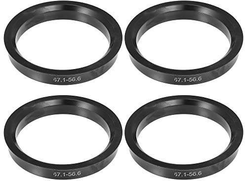 X AUTOHAUX 4 Pcs Bague de Centrage Jante 67.1mm à 56.6mm Universel Voiture Hub Centrique Anneaux Noir