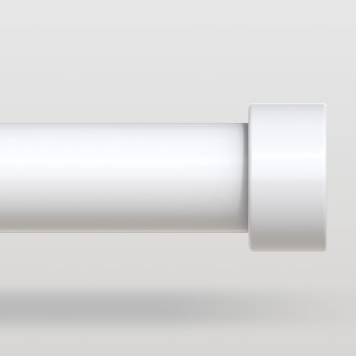 VOIIY White Curtain Rods for Windows 48 to 84 Inch(4-7 Feet),1 Diameter Drapery Rods with Modern Style End Cap Finials,Size:36-88 Inch