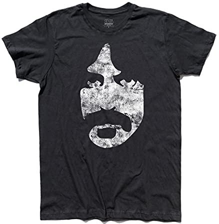 3styler T-Shirt Uomo Frank Zappa Viso - Volto Stilizzato ed antichizzato - Linea Classic - 100% Cotone 185 gr/mq (M, Nero)