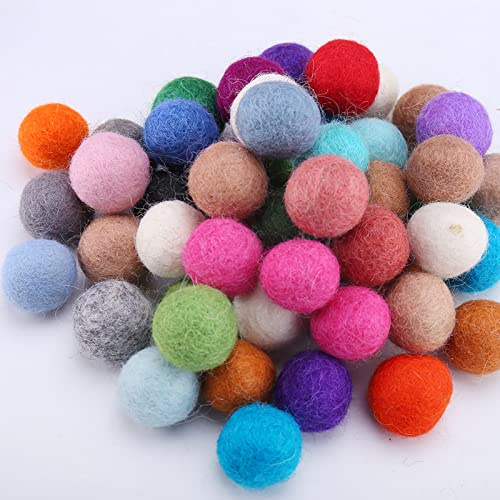 DAHI 50pcs bunt Filzkugeln Wollfilz Perlen 20mm Filz | Pom Poms zum Basteln DIY Kreative Handwerk