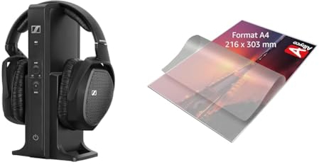 Sennheiser RS 175 Digitaler drahtloser Over-Ear-Kopfhörer & Albyco - Laminierfolien A4 Qualität 160 Micron - 100 Stück - Folien A4 Glänzend