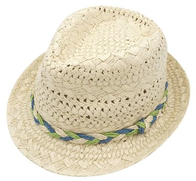 maximo Vented Crown Kids Strohhut Strohtrilby Sommerhut Sonnenhut Strandhut Kinderhut Kinder - Sommer Frühling-Sommer - 55 cm Natur