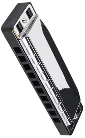Diatonische Mundharmonika mit 10 Löchern, Messingrohr, Blues-Harfeninstrument, stilvolles Silber Mundharmonika-Set(Color:G)