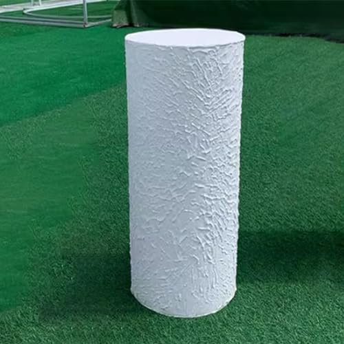 Dekosäule Leitfaden für runde Hochzeitsrequisiten, 40/60/80/100 cm hohe Blumentortensockel, zylindrisch, für kommerzielle/Tanzpartys/Feiern, weiße strukturierte Oberfläche(25 x 40cm/9.8 x 15.7in)