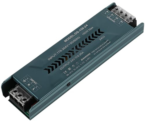 JOYELEC Fuente de alimentación conmutada LED delgada para ingeniería doméstica 6,25 A 24 V 150 W entrada driver transformador AC220 V a salida DC12 V apto para barras de luz LED de baja tensión
