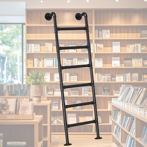 TATITZRO Échelle de Secours 4 à 10 marches pour puits de fenêtre de sous-Sol, capacité de Charge de 330 LB, escabeaux en métal pour Grenier, échelles d'escalade pour lit Haut, bibliothèque,