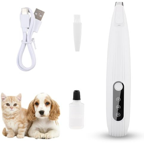 Pfotentrimmer für Hunde, Beihre Hundeschermaschine mit LED-Licht Schermaschine Hund Kabellos Hund Pfoten Trimmer für Hunde Katzen Pfoten, Augen, Ohren, Gesicht, Körper