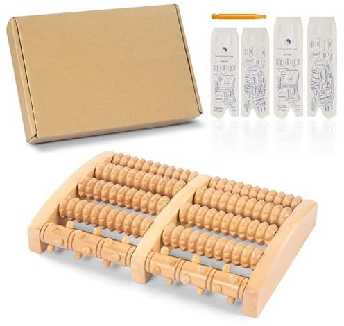 Cretosou Foot Massager & 2 Pairs Acupressure Socks with Tools, Massager for Plantar Fasciitis Foot Roller, Reflexology Socks with Massage Tool Reflexology Sock