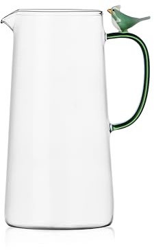 Ichendorf Milano Brocca Uccellino, Collezione Birds, 150 cl, Verde, Vetro Borosilicato, Fatto a Mano