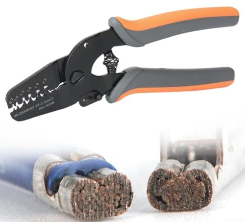 Durashmall Multifunctional Wire Cutter, Crimping Tool For Non Insulated Connectors With Dual Hinge Mechanism For Battery Circuits And 3D Printers