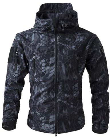 Modeewel Chaqueta de caza táctica para hombre, de camuflaje, chaqueta de advertencia, chaqueta de trabajo, impermeable, estilo primaveral, chaqueta de camionero, vintage, chaqueta vaquera, chaqueta de