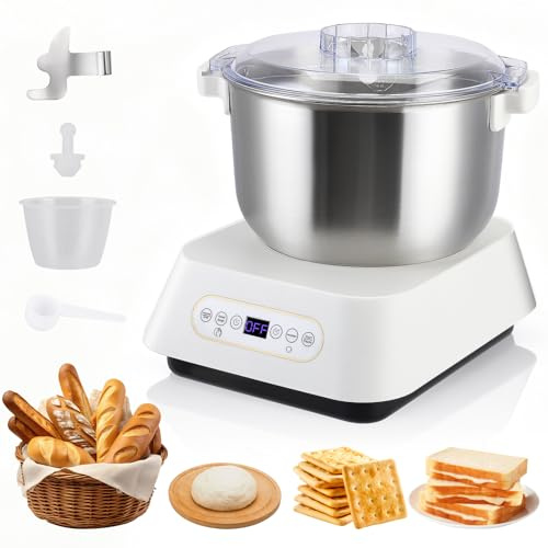 7L Dough Mixer, Stainless Steel Stand Mixer for Baking with Thermostatic Fermentation 25-38℃ & Intelligent Timer, Automatic Kneading Machine for Home Baking, Dough Maker with Split Design