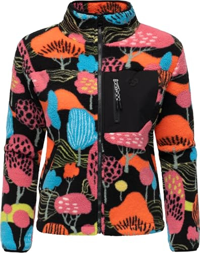 Ragwear Dam plyschjacka kort teddyfleece-jacka varm med hög krage och bröstficka Alaris XS-6XL, Multicombo25, S