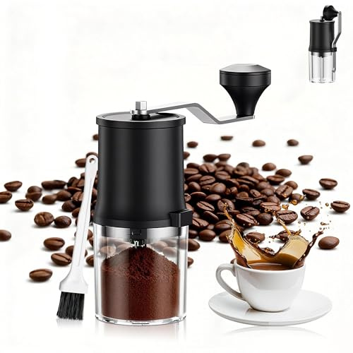 BGFOX Manuelle Kaffeemühle, Tragbare Kaffeemühle mit konischem Keramik-Lockenwickler, Kapazität 30 g, Geeignet für Espresso, Reisen, Camping, Büro