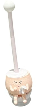 Baoblaze Scopino per WC con Supporto Set di Simpatici Cartoni Animati Scopino per WC per Bagno Casa Hotel, Bianco