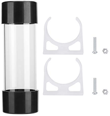 Ouitble Tanque de refrigeración por agua para computadora Tanque de agua cilíndrico transparente de alto rendimiento con rosca G1 4 para de refrigeración líquida de PC 150 mm 210