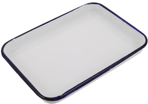 Toyvian Plat à Four Rectangulaire Émail Rétro pour Cuisson et Service Antiadhésif Résistant Haute Température Facile à Nettoyer pour Pâtisserie et Rôtissage