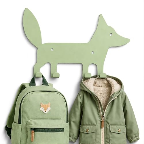 Luniiko Perchero Infantil Pared 4 Ganchos Zorro Montessori Niños Acero
