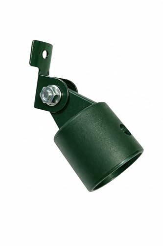 SKIR'CO (2 Sets) Grüne Kunststoff Pfostenkappen für Ø 38 mm Zaunpfosten mit Metallhalterung, runde Kunststoffabdeckungen, Farbe RAL 6005
