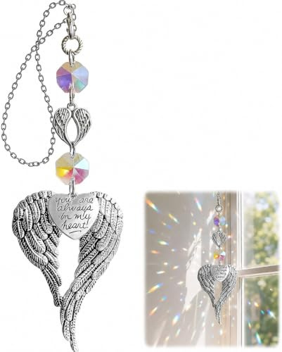 Angel Wings Sun Catchers for Windows, Angel Wings Hanging Ornaments | Angel Wings Wall Decorative Suncatcher for Window Balcony Garden Home Decor, Guardian Angel Gifts