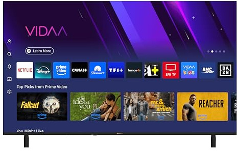 HYUNDAI TV 50 (127 cm) QLED Full HD Smart TV – Netflix, Youtube, Prime Video, WiFi, 3 HDMI, 2 USB, Dolby Audio, LED – Noir